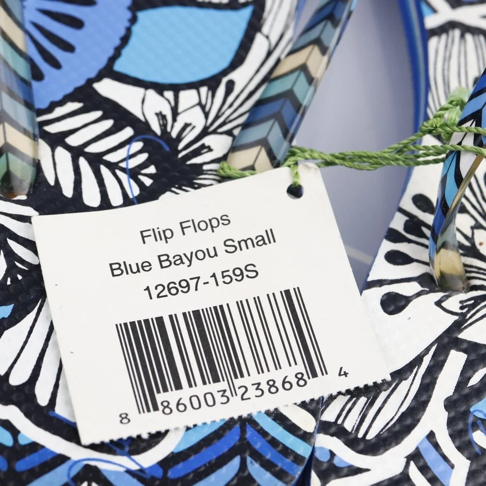 Vera Bradley Womens Sandals Size 6 Blue Bayou Thong Flip Flop Slide Paisley Shoe